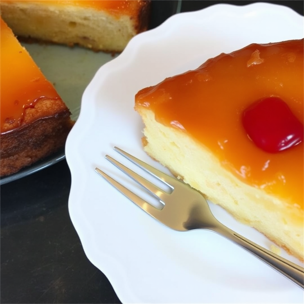 Pineapple Upside-Down Cake with Caramelized Pecans and Bourbon Glaze