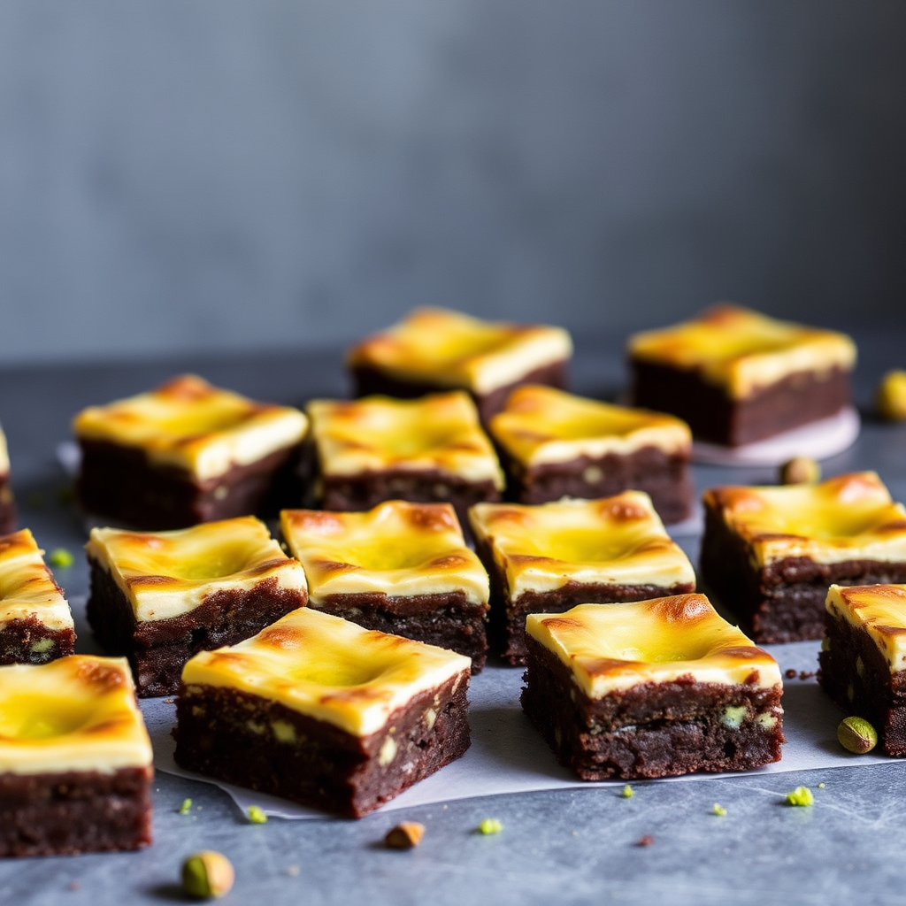 Pistachio Crème Brûlée Brownies