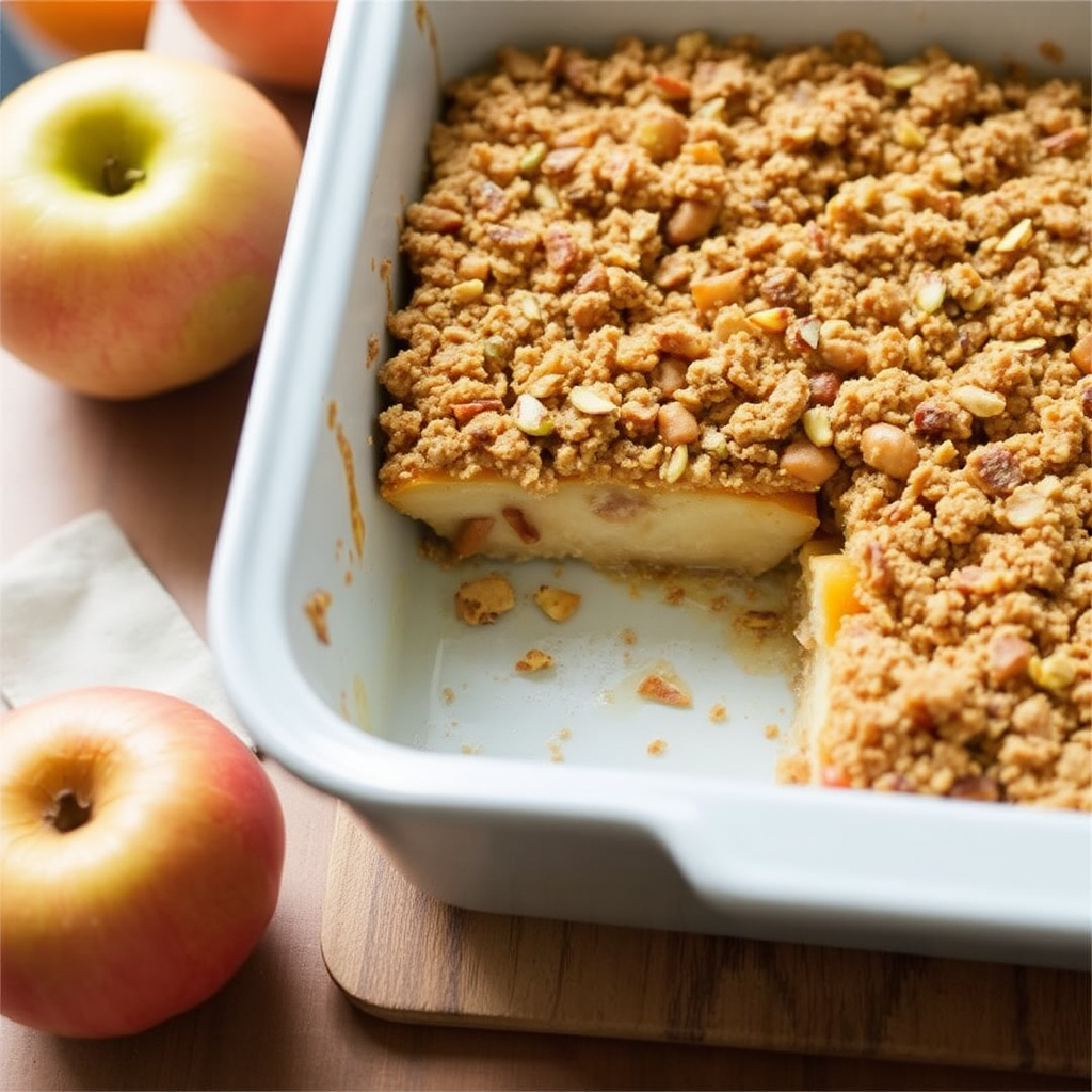 Pistachio Crusted Apple Baked Crumble