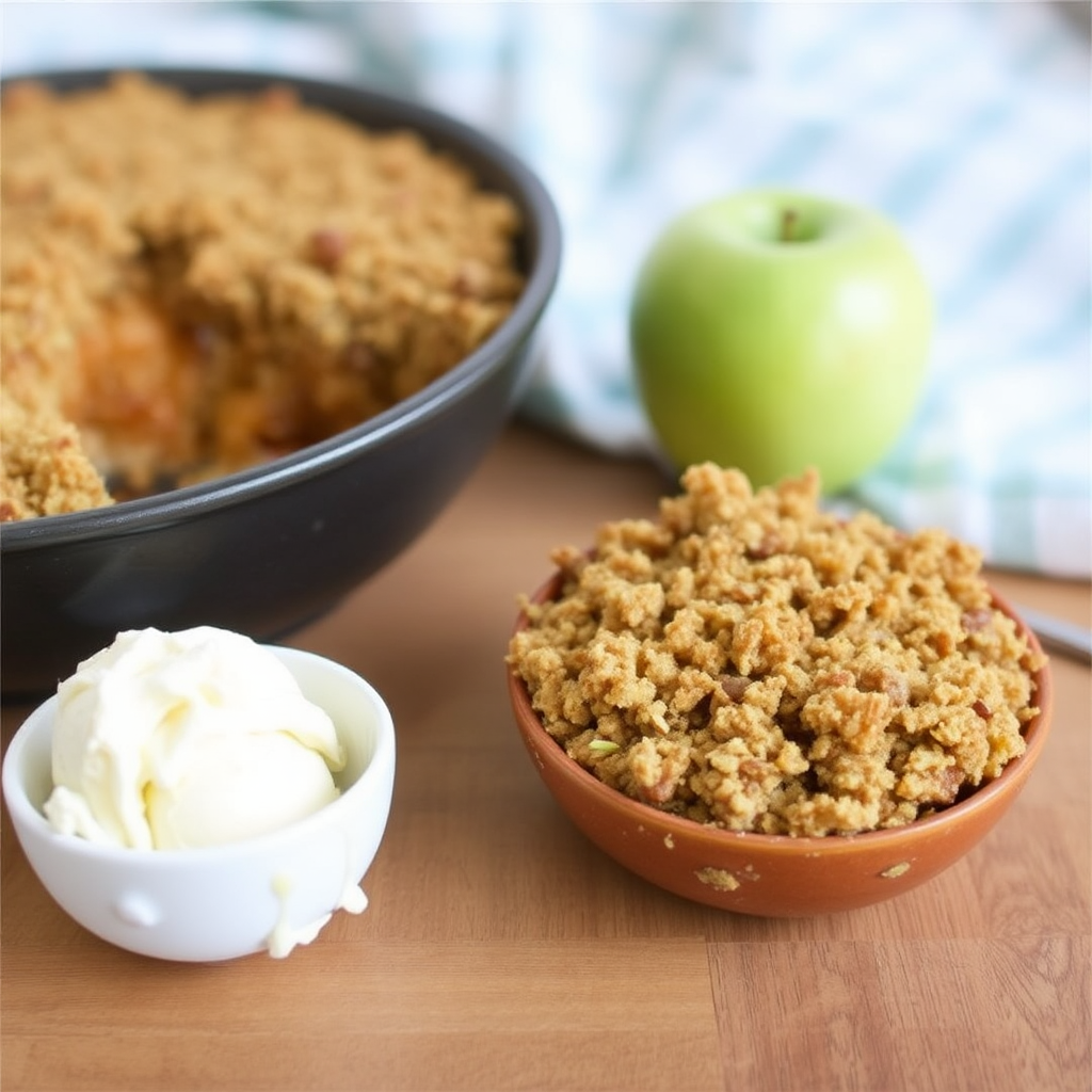 Pistachio and Honeycomb Crusted Apple Crumble