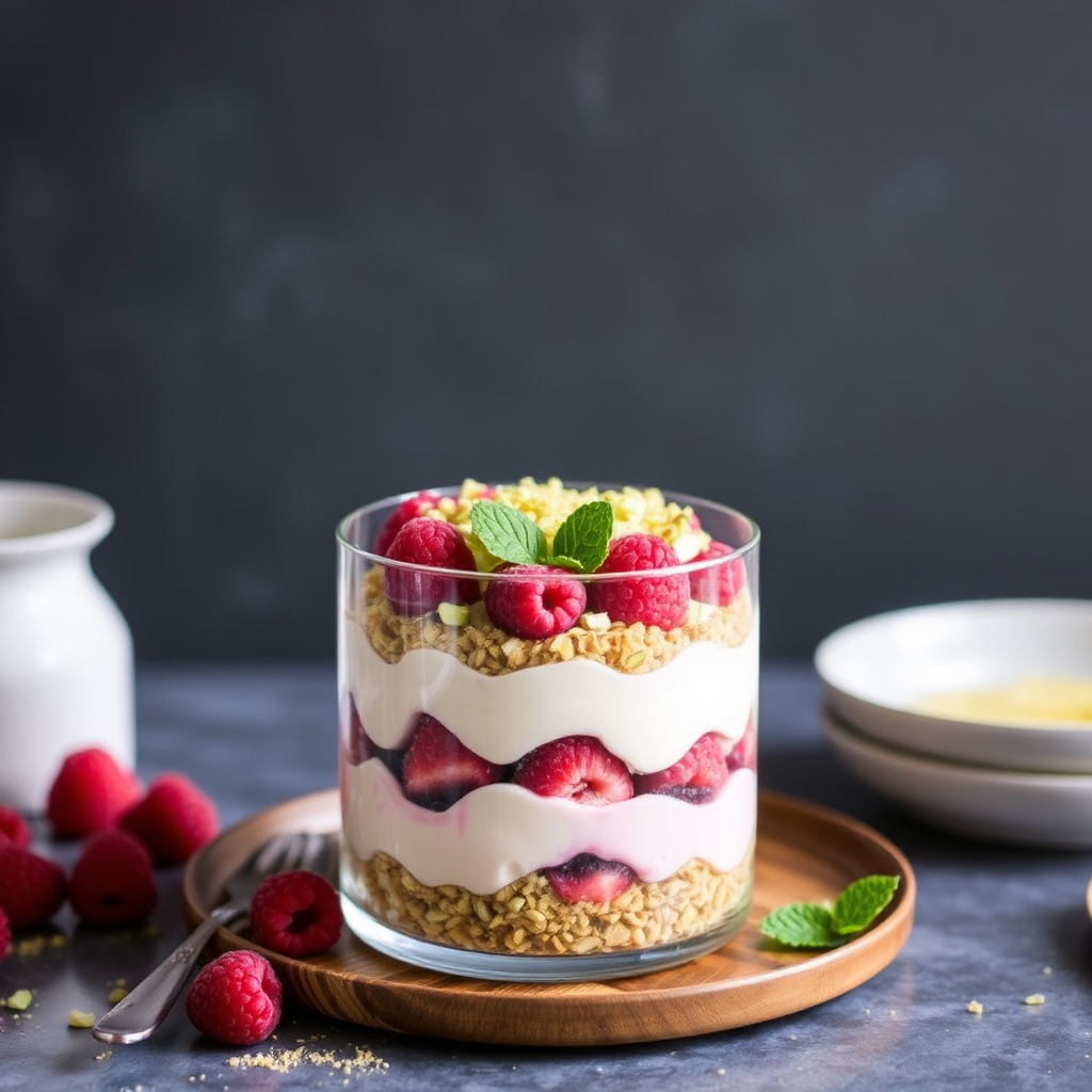 Pistachio and Raspberry Mousse Tiramisu