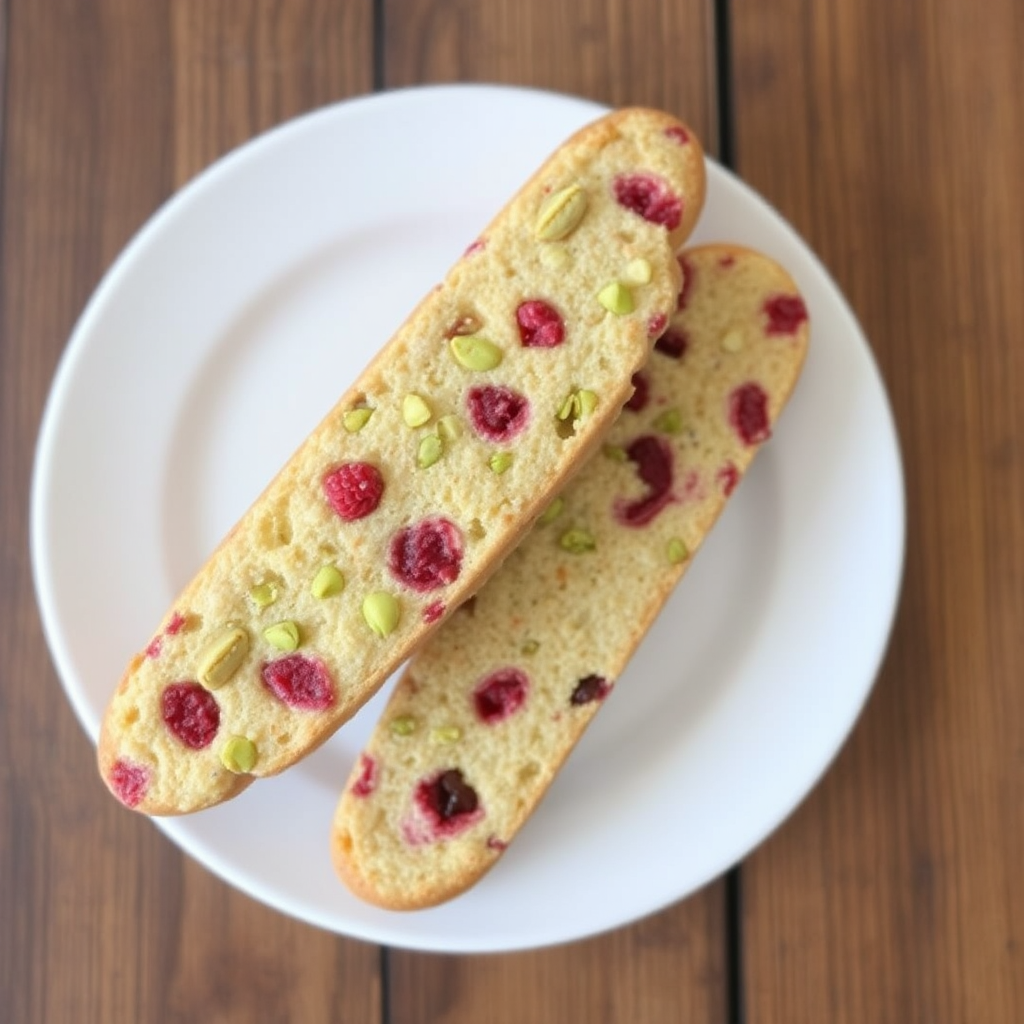 Pistachio and Raspberry Swirl Biscotti