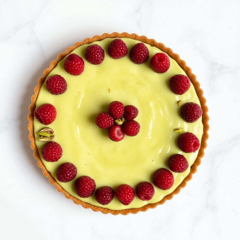 Pistachio and Raspberry Tart