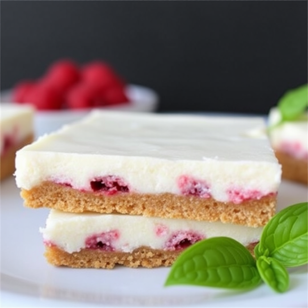 Raspberry Basil Cheesecake Bars