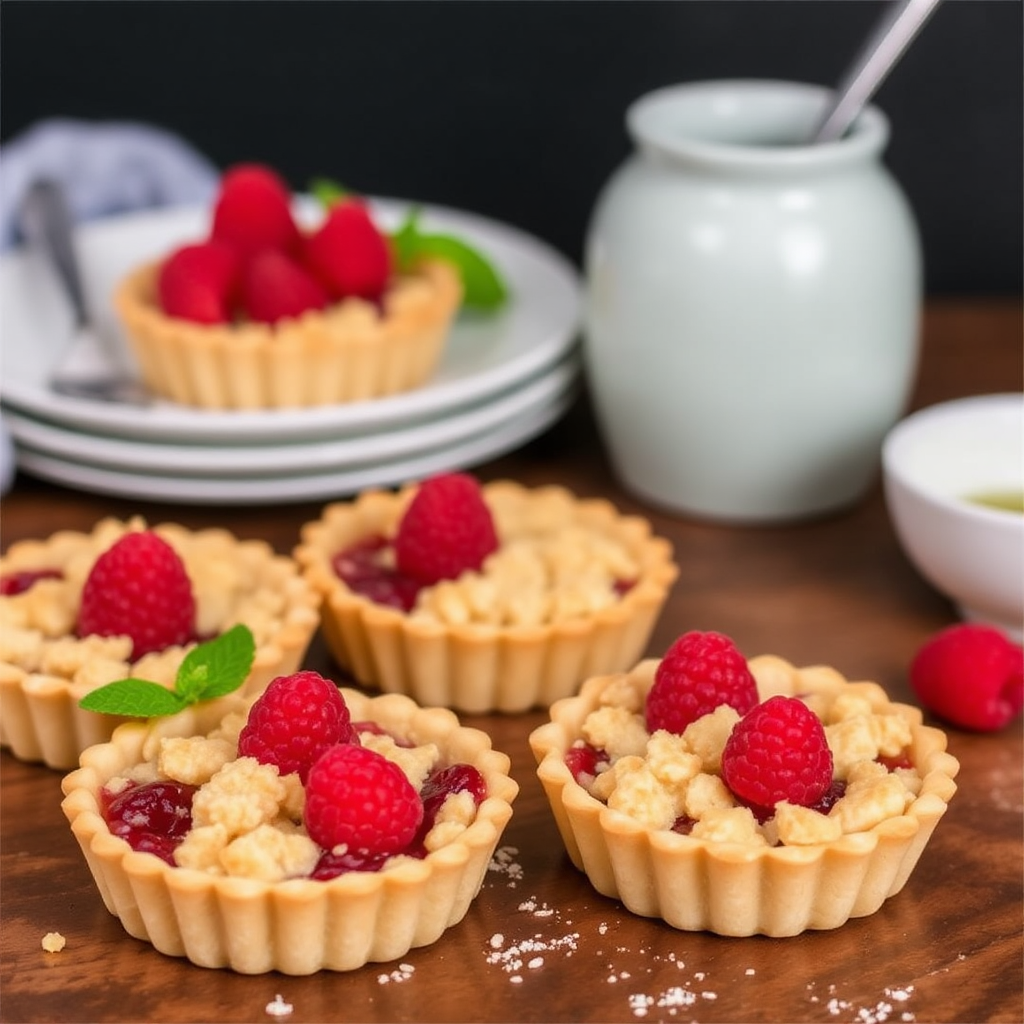 Raspberry Basil Crumble Tarts