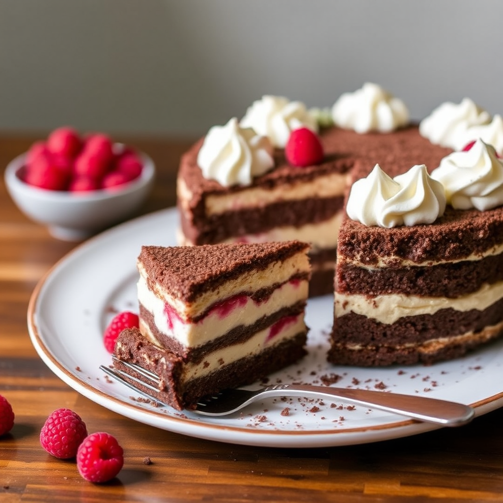 Raspberry Chocolate Tiramisu Cake