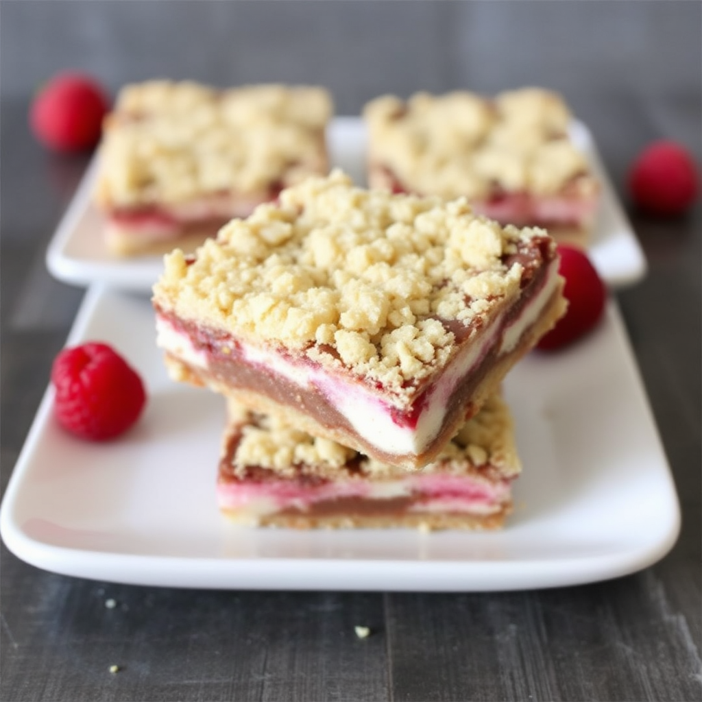 Raspberry Chocolate Tiramisu Crumble Bars