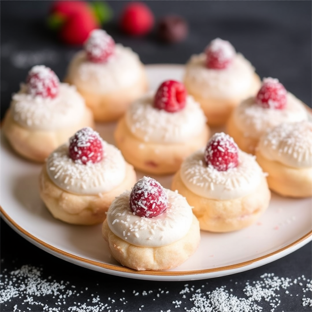 Raspberry Coconut Cream Puffs