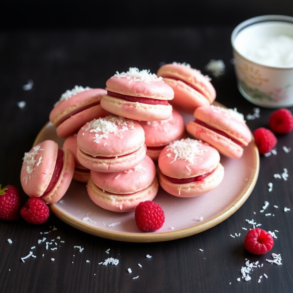 Raspberry Coconut Macaroons