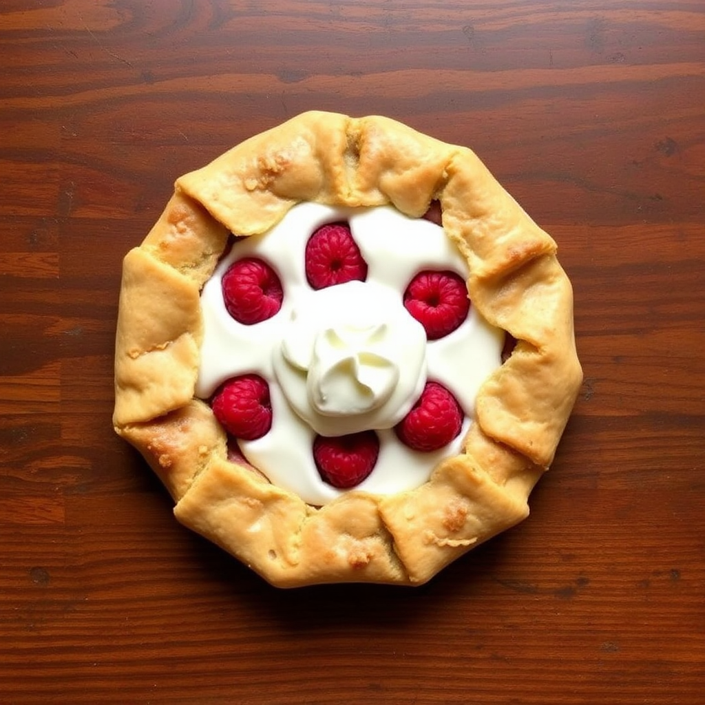 Raspberry Galette with Pecan Crust and Brown Sugar Cream