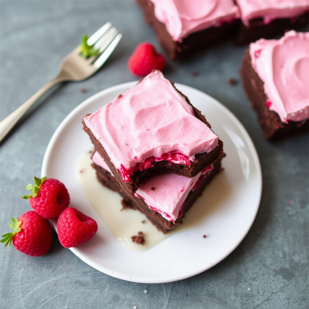 Raspberry Mousse Brownies