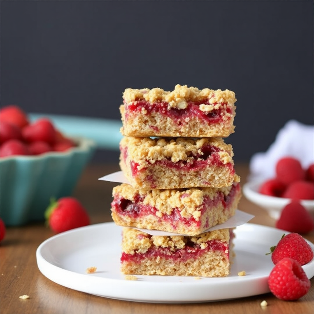 Raspberry Oatmeal Crumble Bars