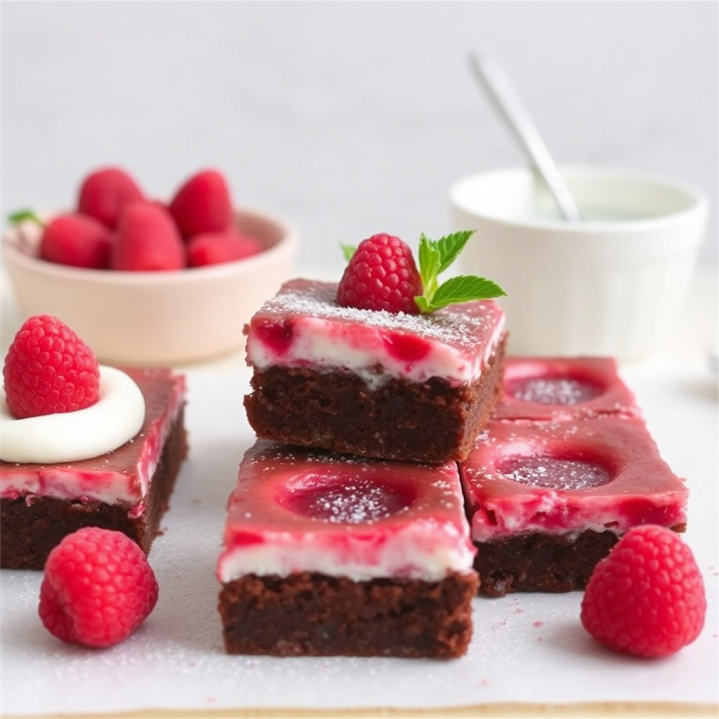 Raspberry Panna Cotta Brownies