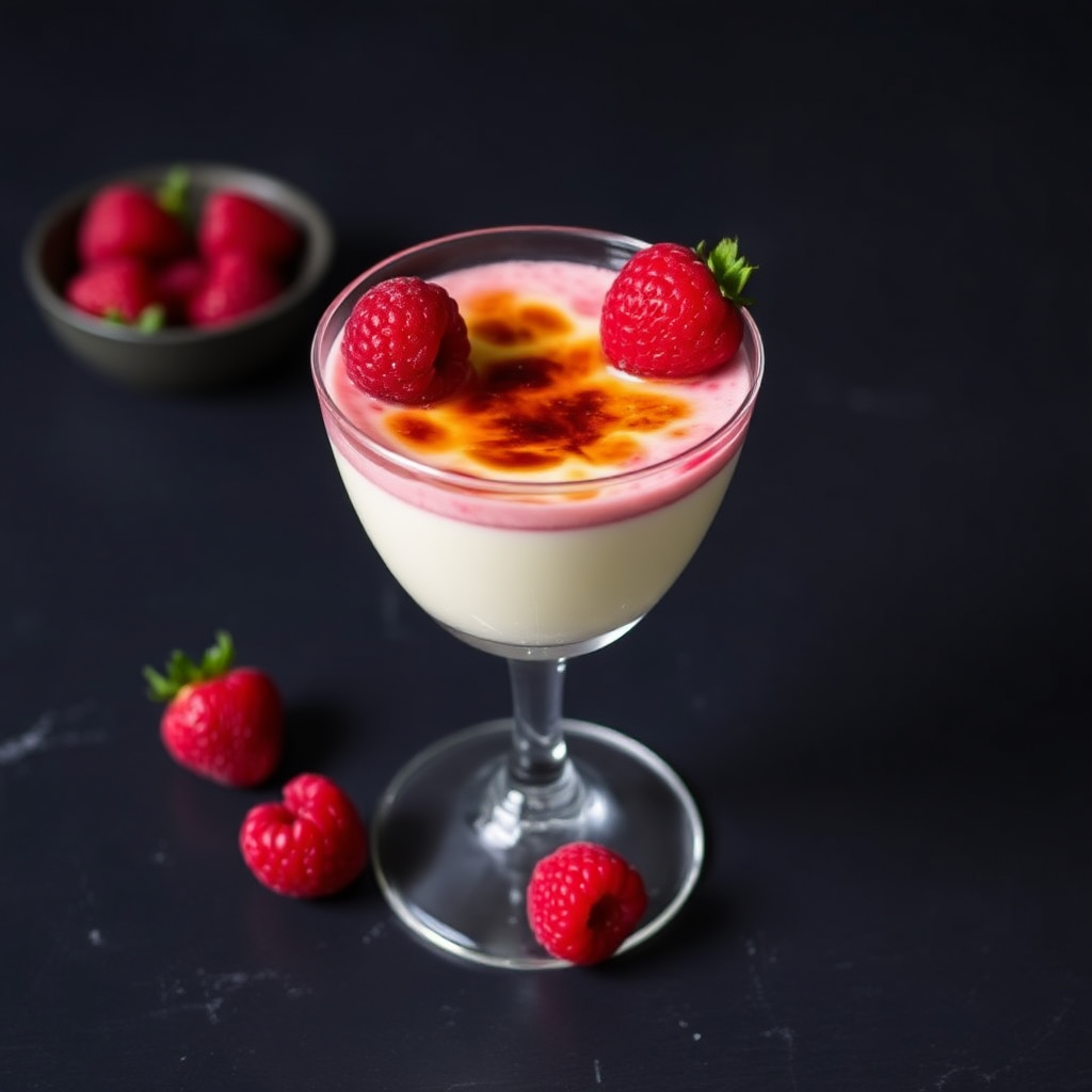 Raspberry Panna Cotta Crème Brûlée