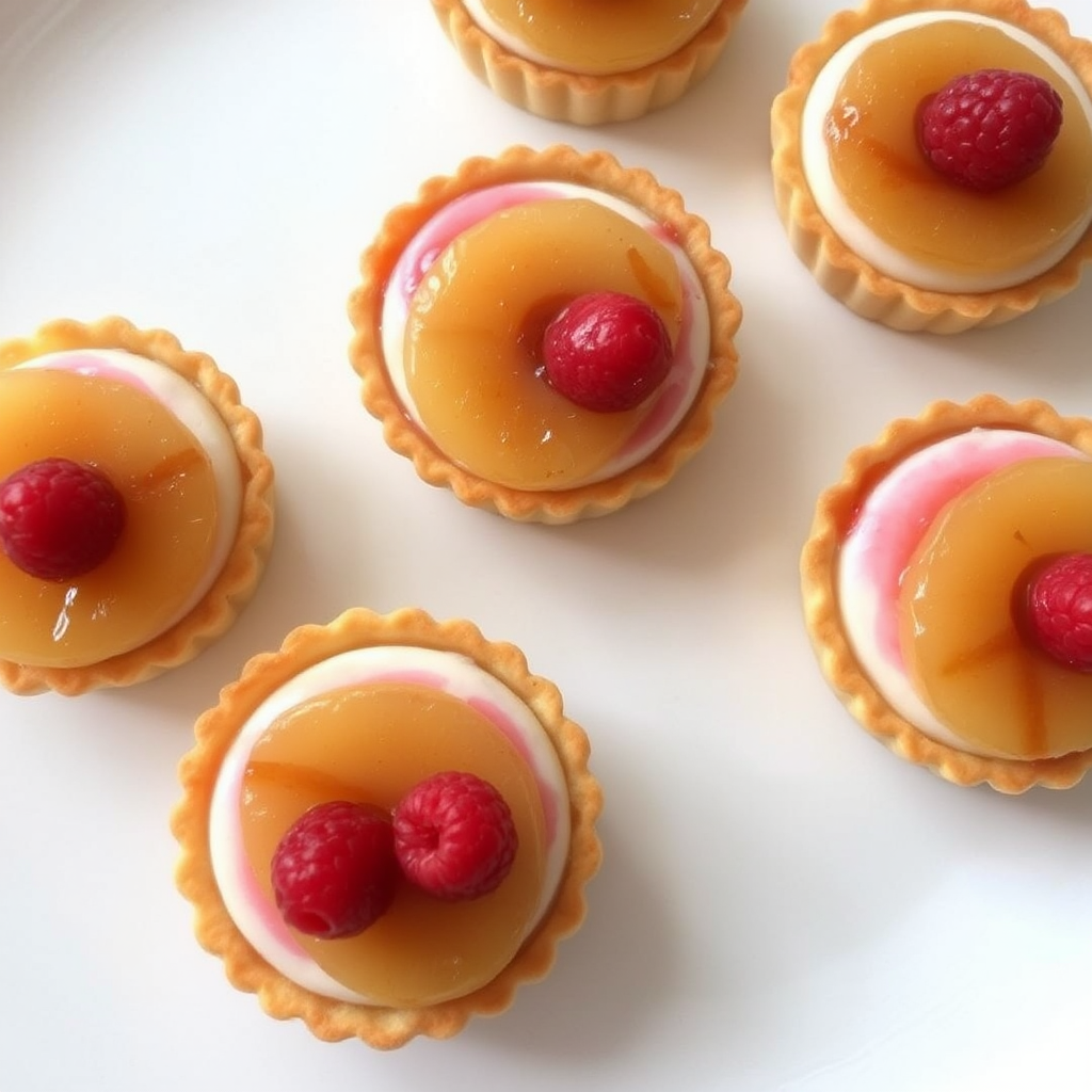 Raspberry Panna Cotta Tarts with Caramelized Pineapple