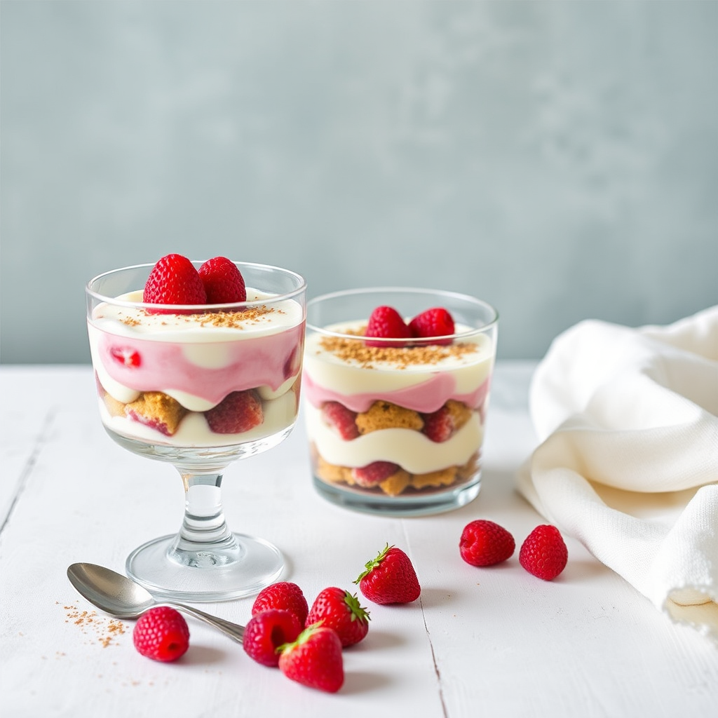 Raspberry Panna Cotta Tiramisu Trifle