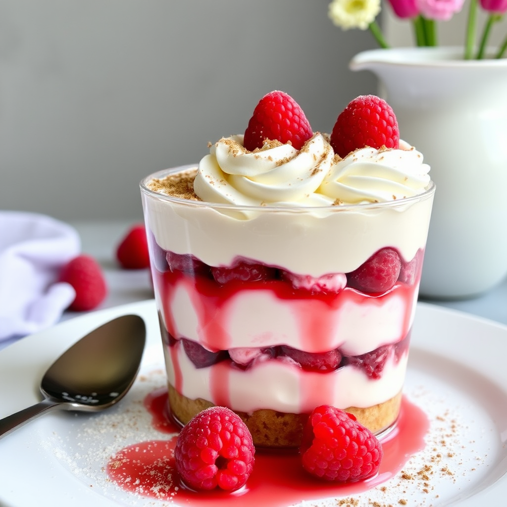 Raspberry Panna Cotta Tiramisu