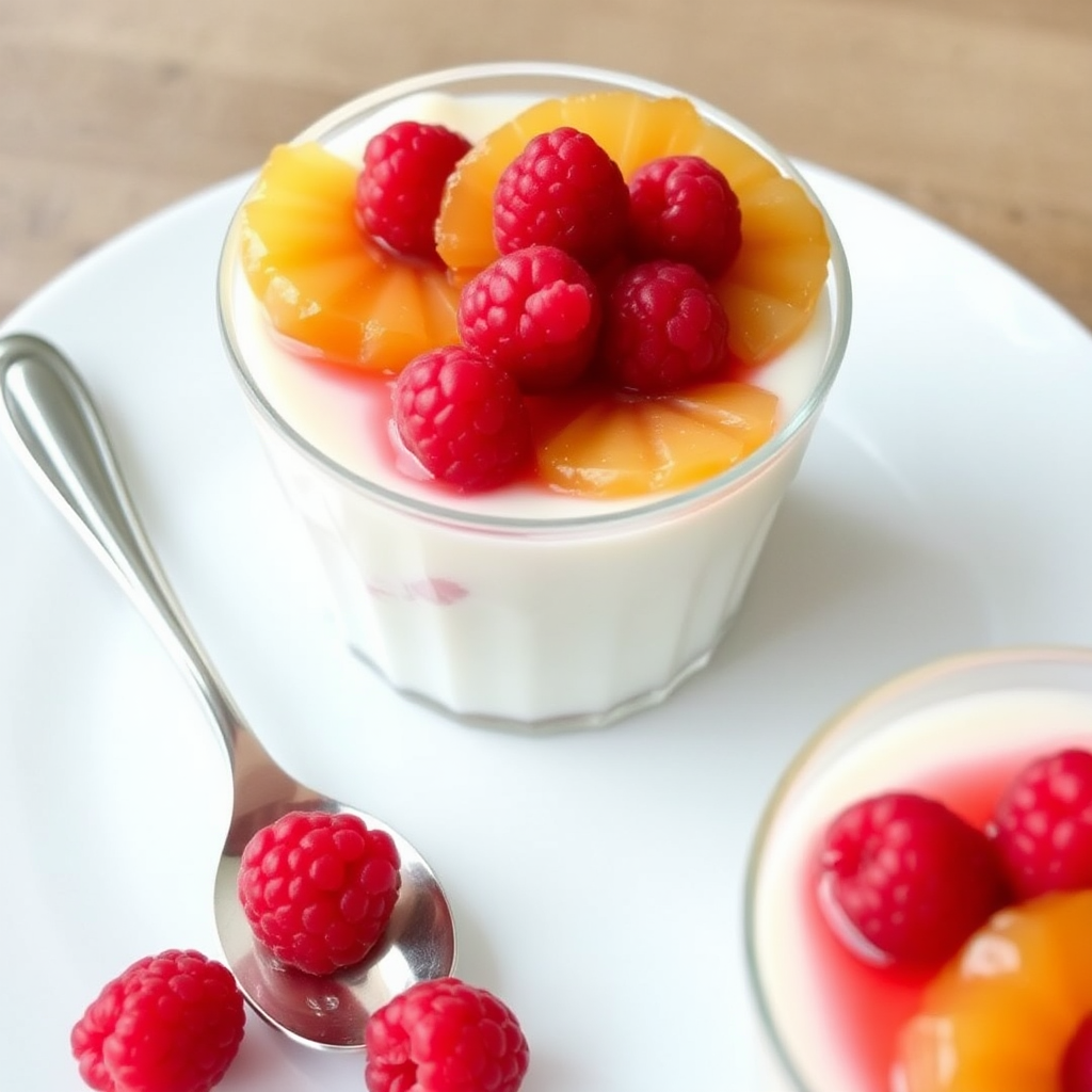 Raspberry Panna Cotta with Caramelized Pineapple and Macadamia Nut Crust