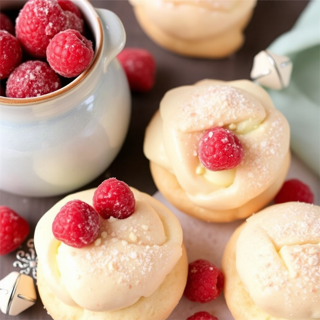 Raspberry Pistachio Cream Puffs