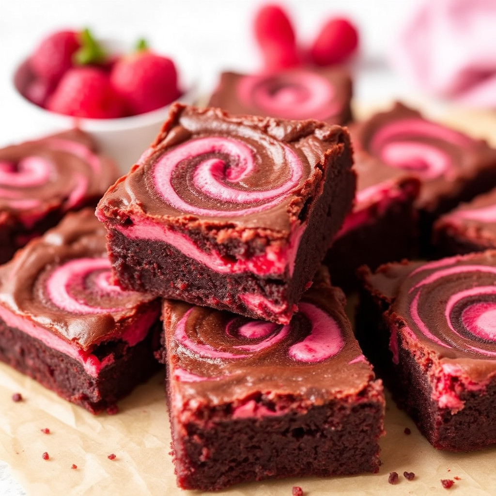 Raspberry Swirl Brownies