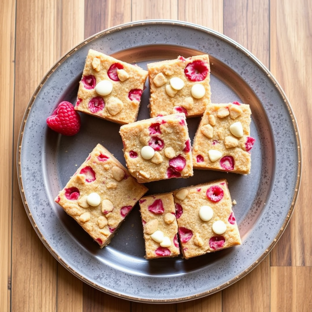 Raspberry White Chocolate Blondies