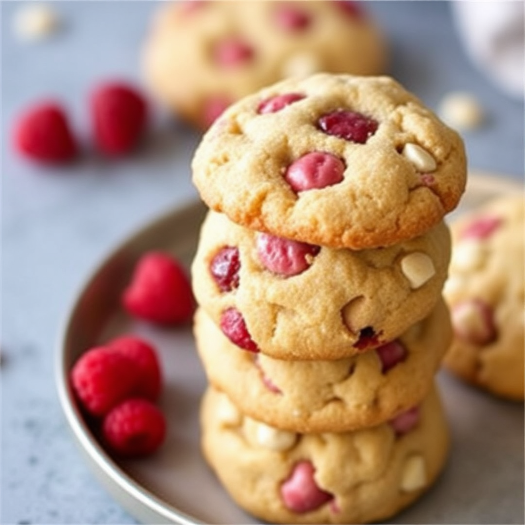 Raspberry White Chocolate Chip Cookies