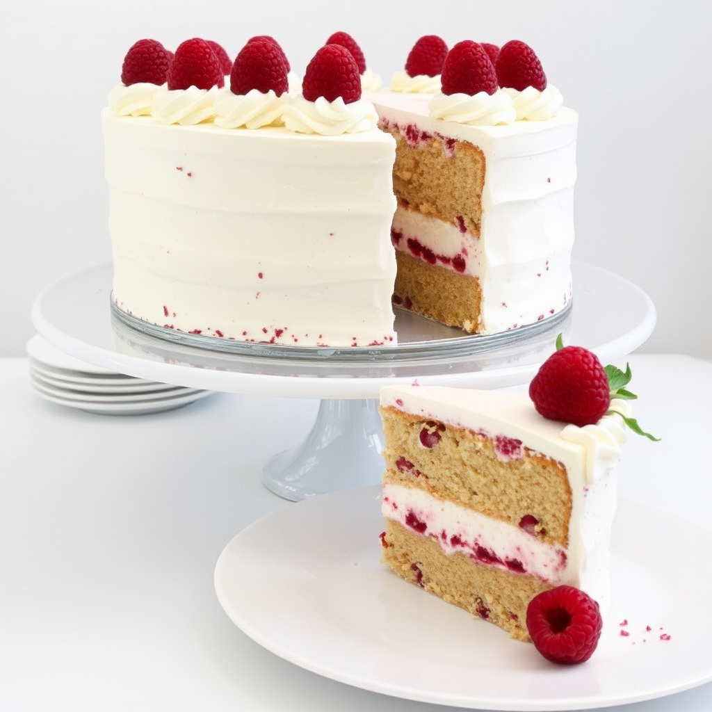 Raspberry White Chocolate Mousse Cake