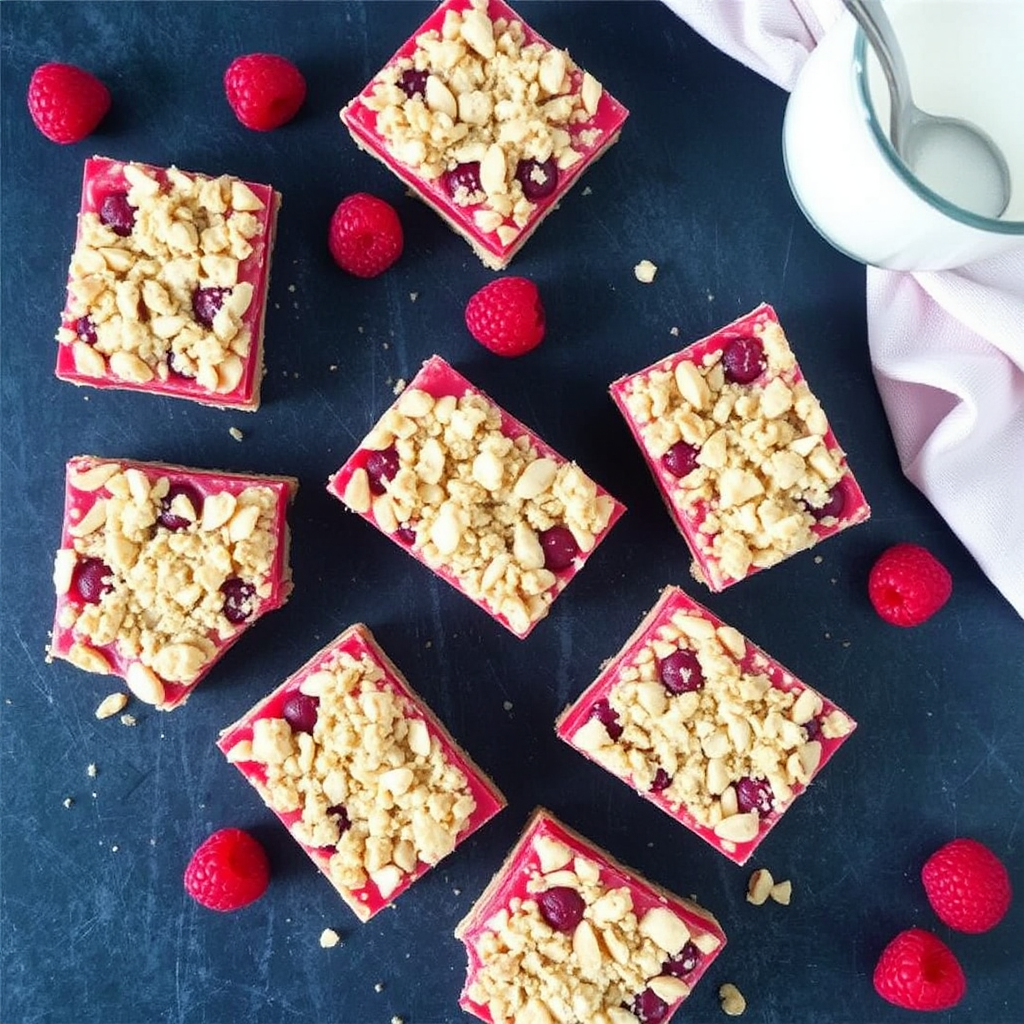 Raspberry and Almond Crumble Bars