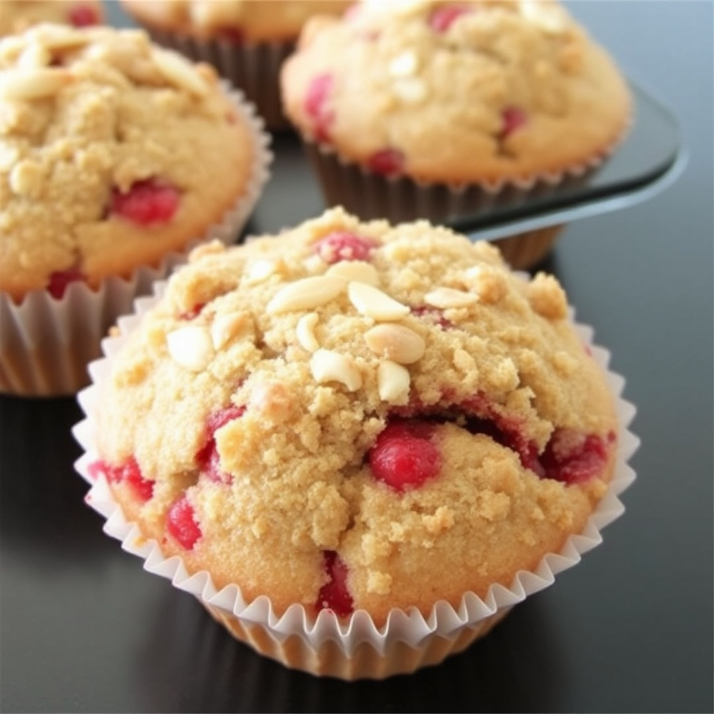 Raspberry and Almond Crumble Muffins