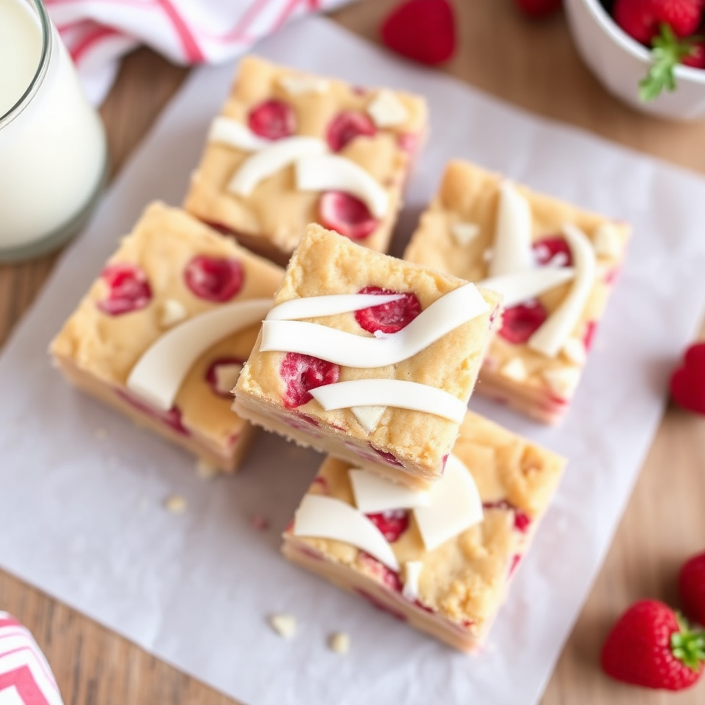 Raspberry and White Chocolate Blondies