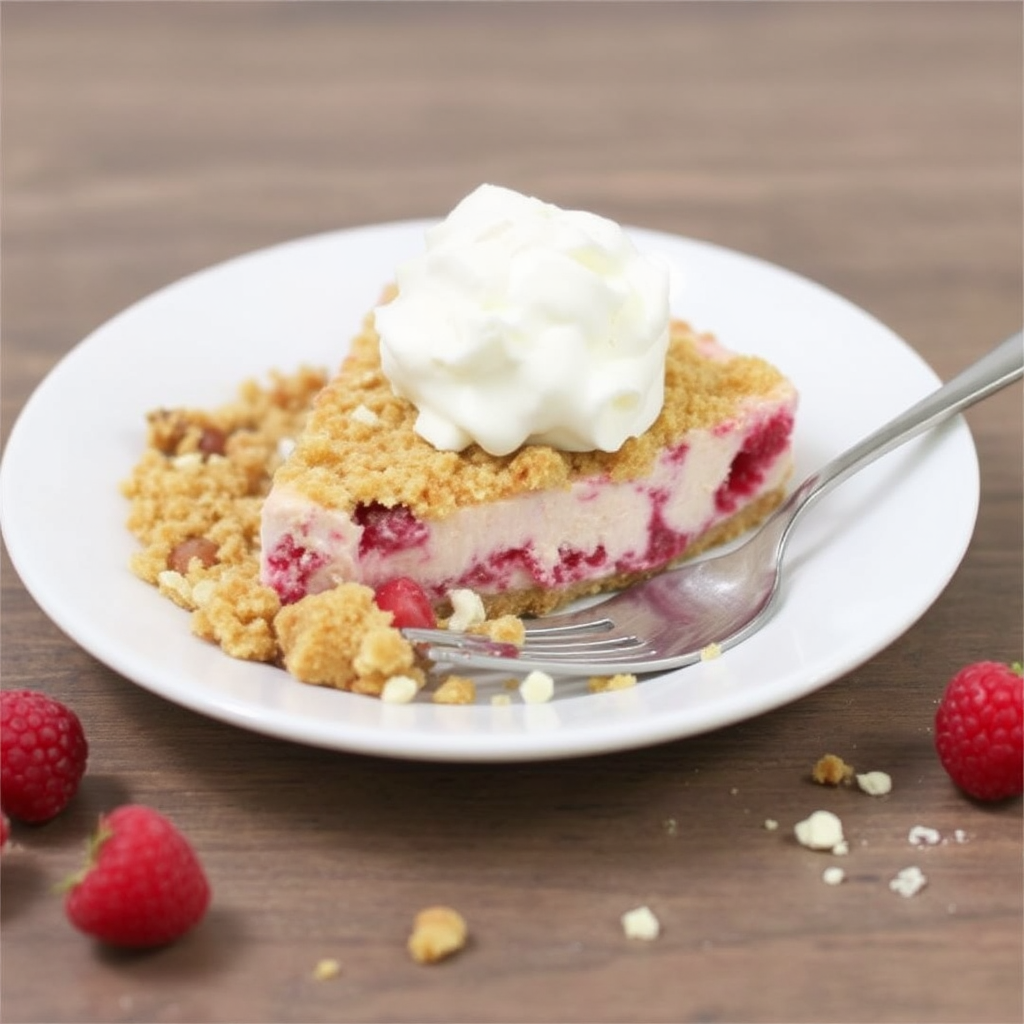 Raspberry and White Chocolate Cheesecake Crumble