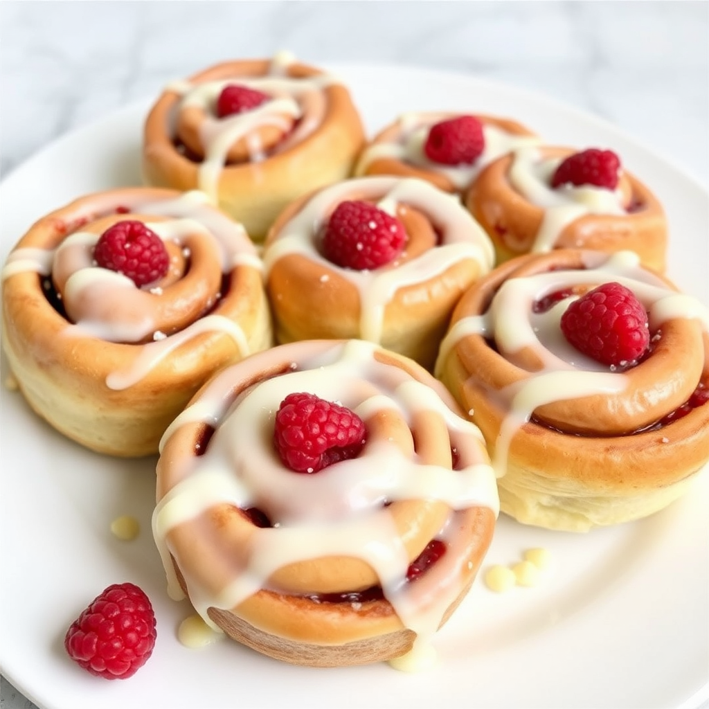 Raspberry and White Chocolate Cinnamon Rolls