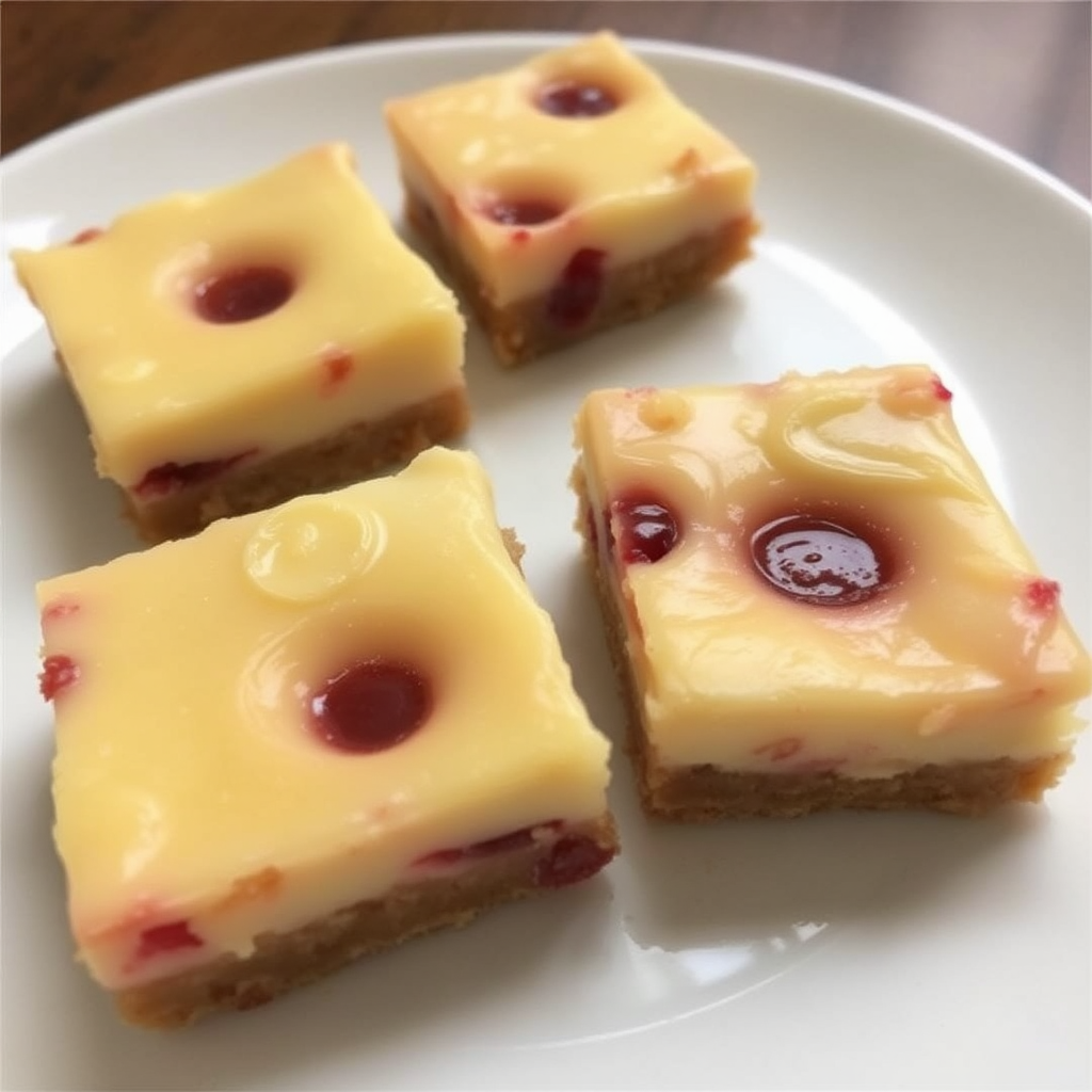 Raspberry and White Chocolate Creme Brûlée Bars