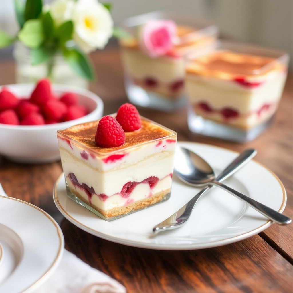 Raspberry and White Chocolate Crème Brûlée Tiramisu