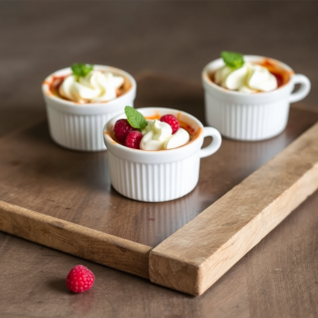 Raspberry and White Chocolate Creme Brûlée