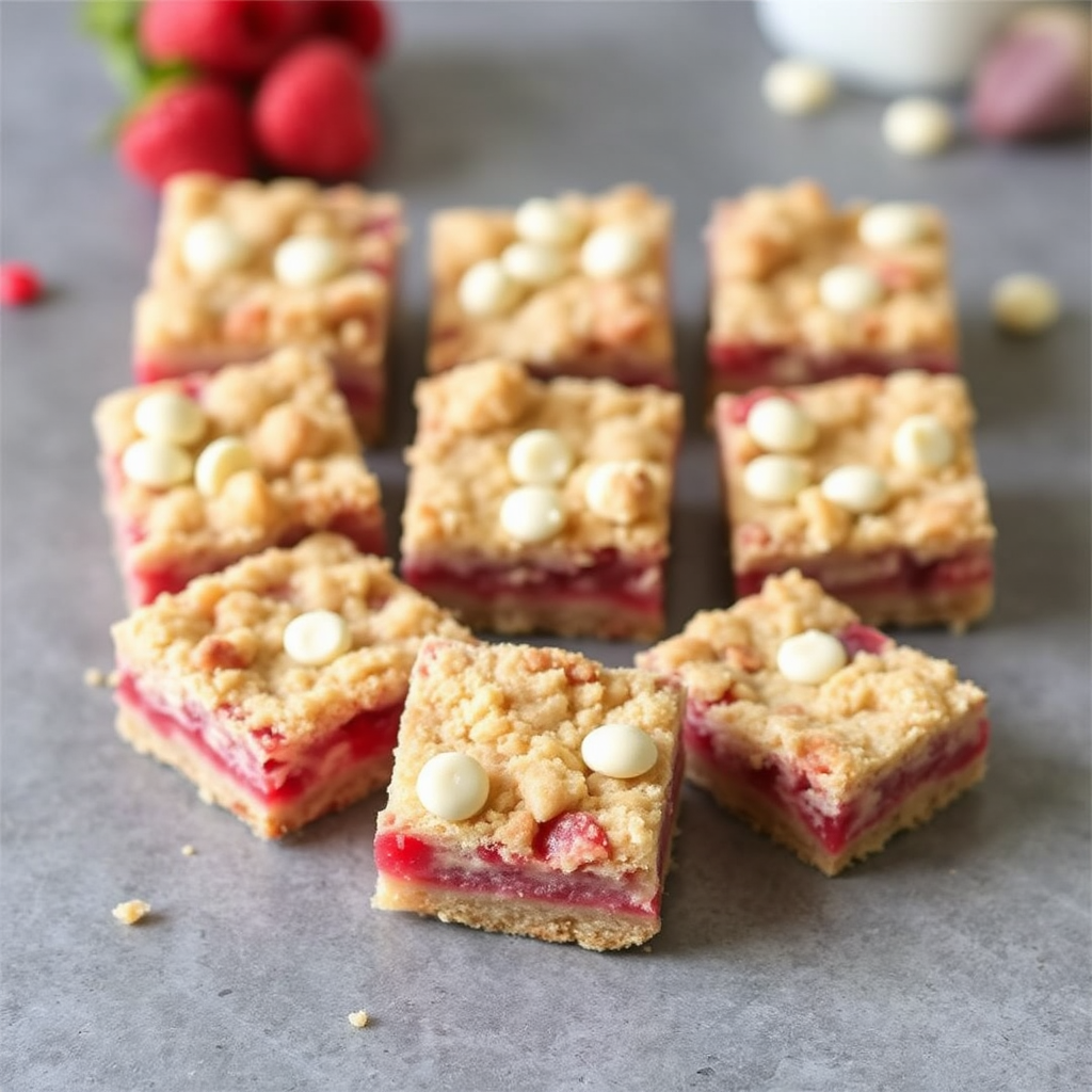 Raspberry and White Chocolate Macadamia Nut Crumble Bars