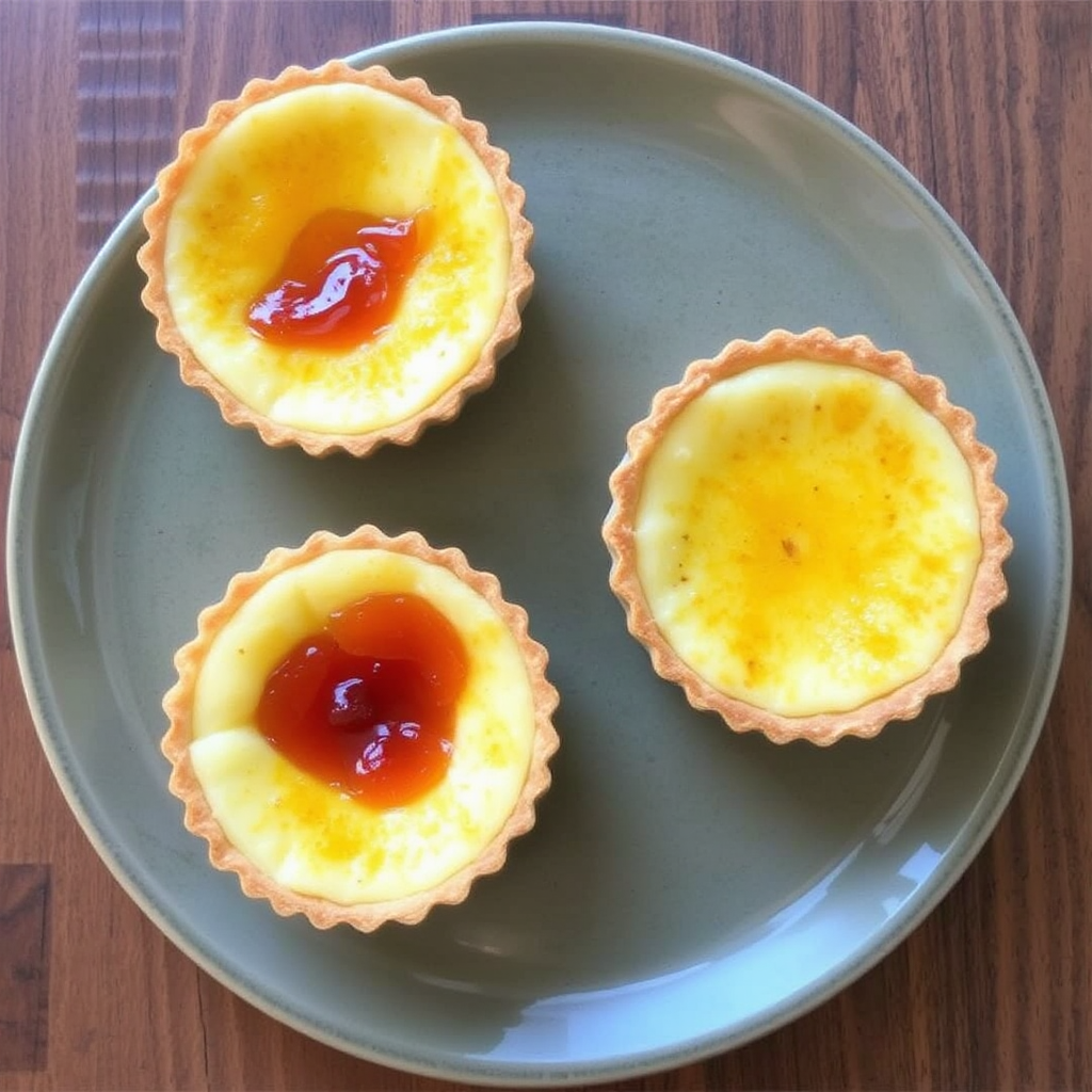 Saffron Crème Brûlée Tarts with Rose Petal Jam