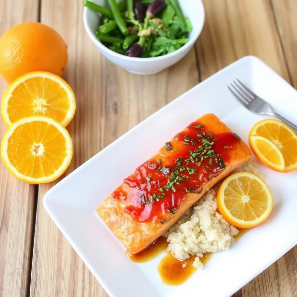 Salmon with Caramelized Orange & Ginger Glaze