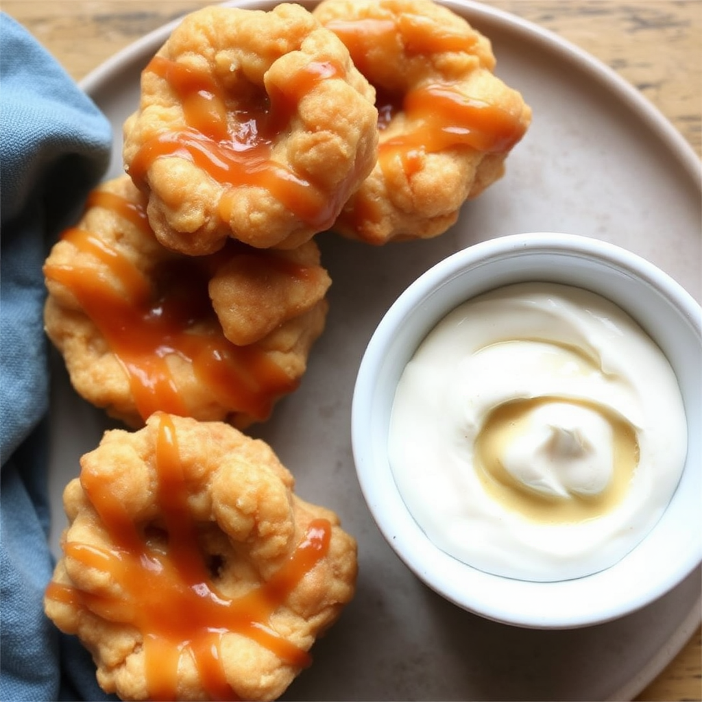 Salted Caramel Apple Fritters with Cinnamon Cream