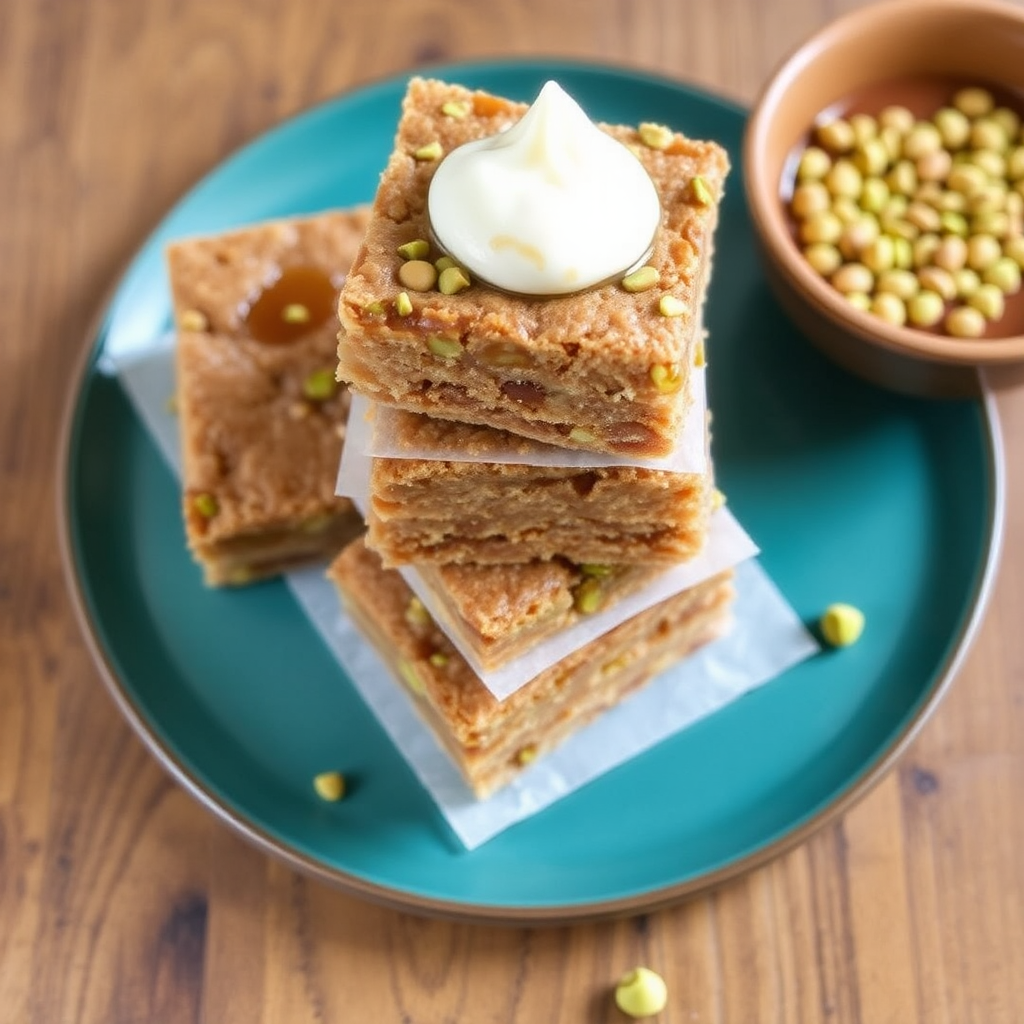 Salted Caramel & Pistachio Blondies