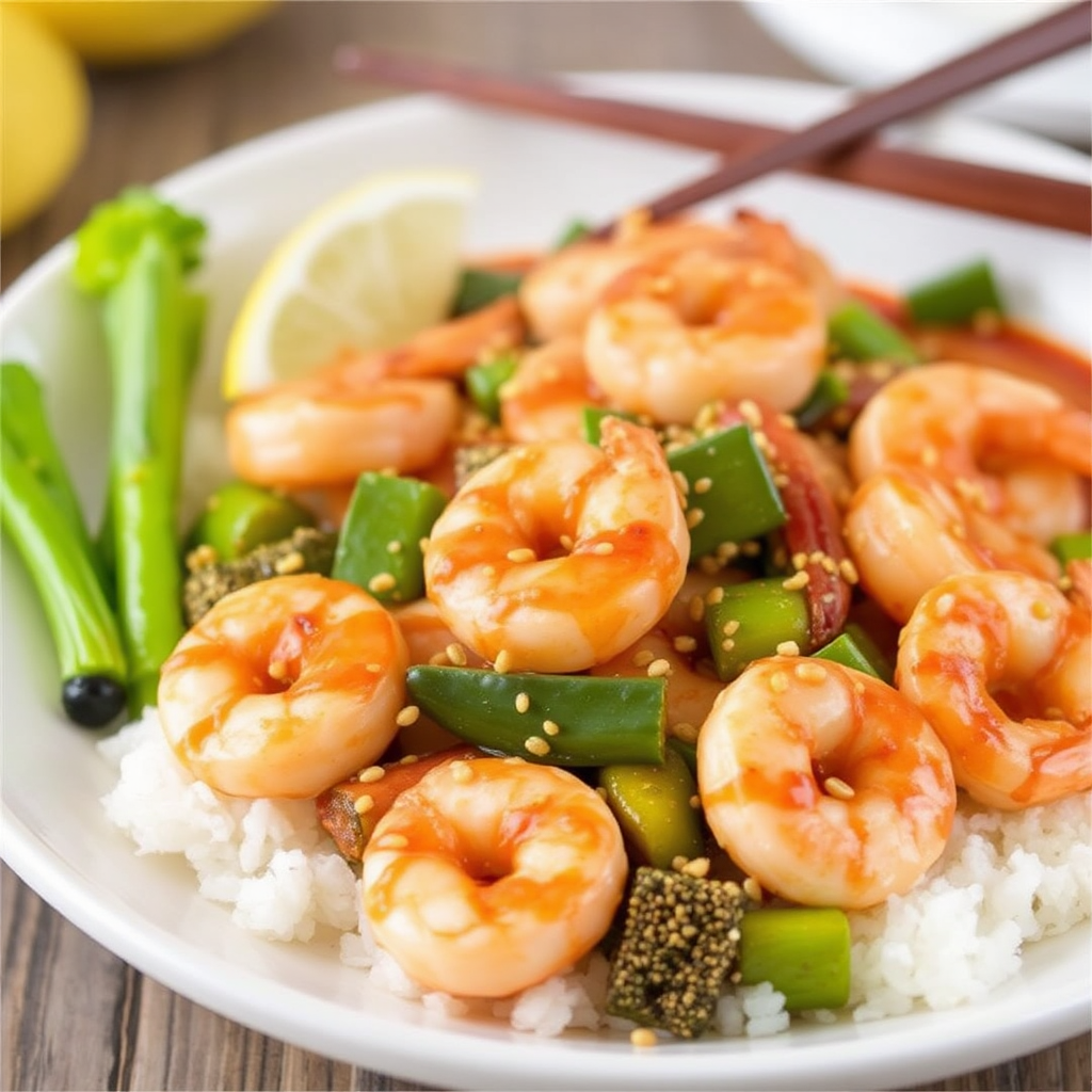 Sizzling Sesame Shrimp Stir-Fry with Ginger-Citrus Glaze