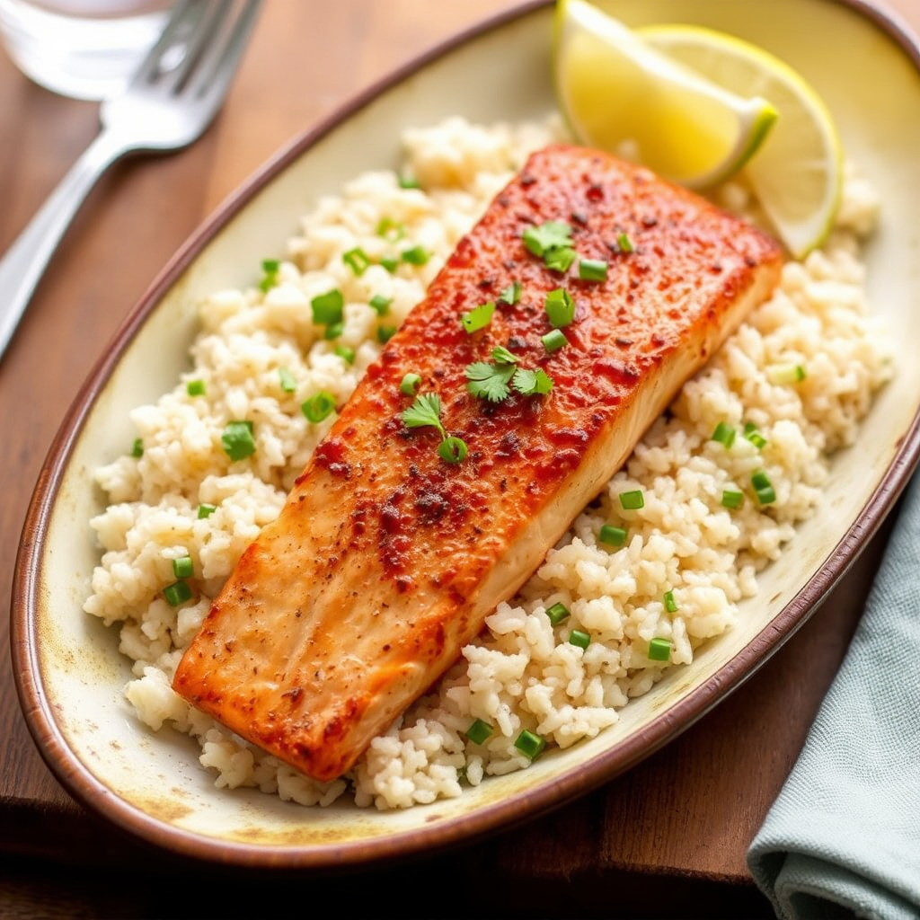 Smoky Chipotle Salmon with Coconut-Lime Rice