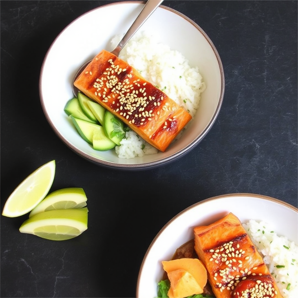 Smoky Salmon & Sweet Potato Bowls with Toasted Sesame Seeds