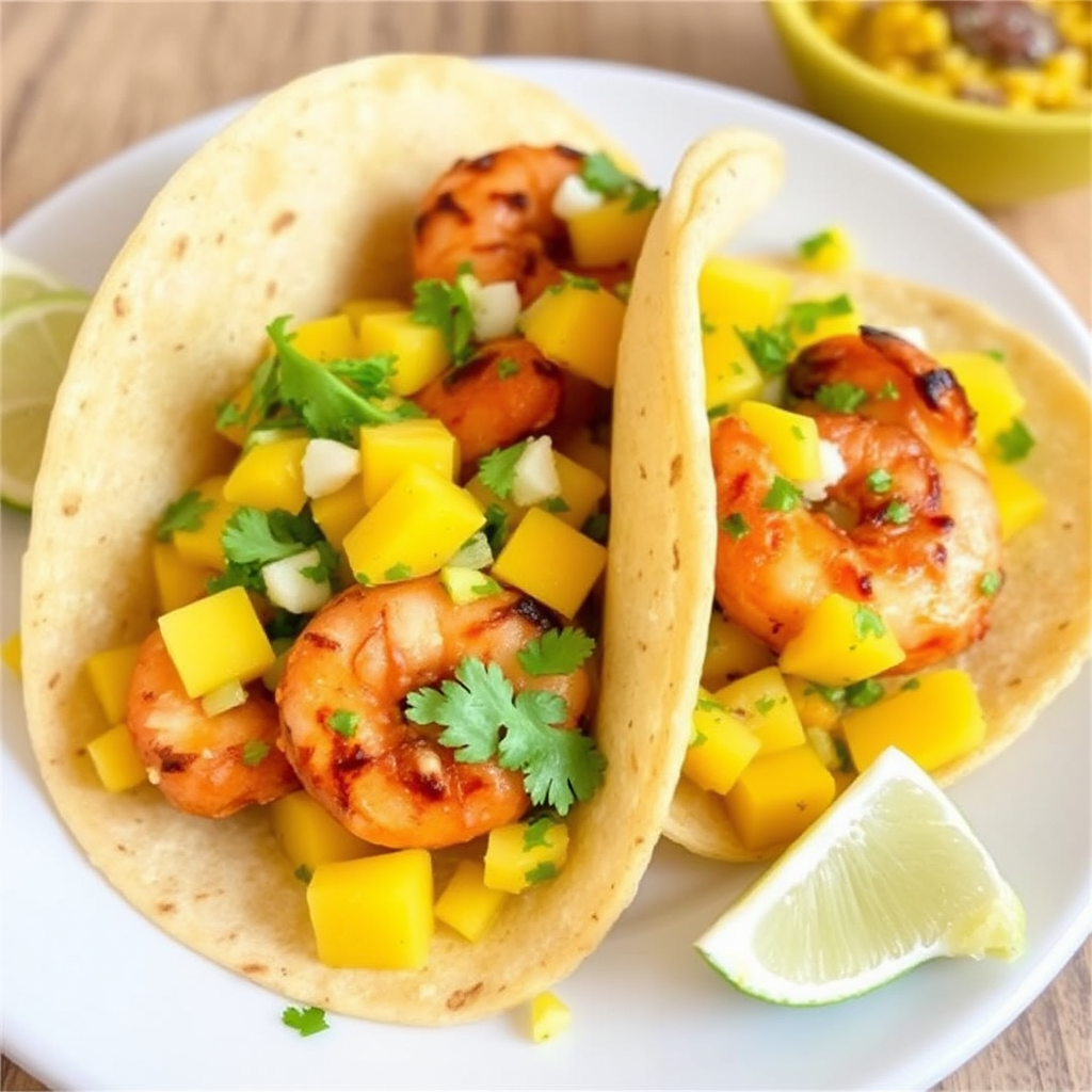 Smoky Shrimp Tacos with Mango Salsa