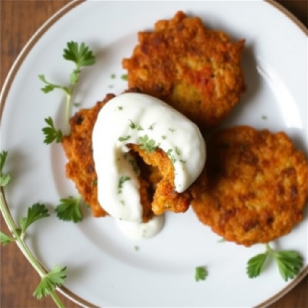 Spiced Carrot & Chickpea Fritters with Creamy Lemon-Dill Yogurt