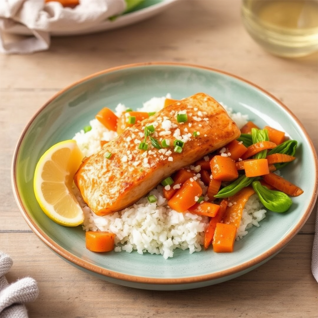 Spiced Carrot & Coconut Salmon