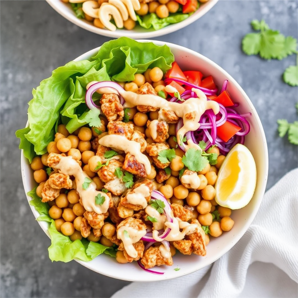 Spiced Chicken and Chickpea Bowls with Lemon-Tahini Dressing