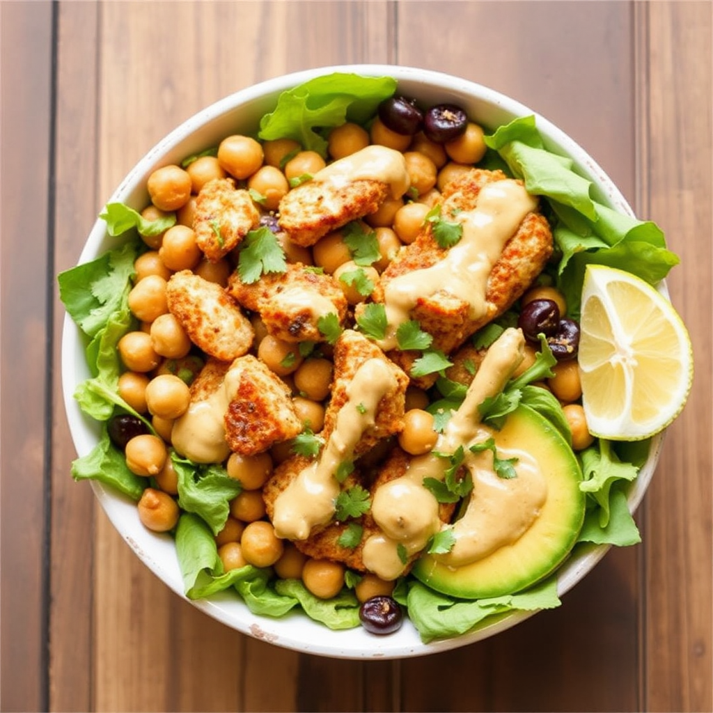 Spiced Chicken and Chickpea Bowls with Zesty Lemon Tahini Dressing