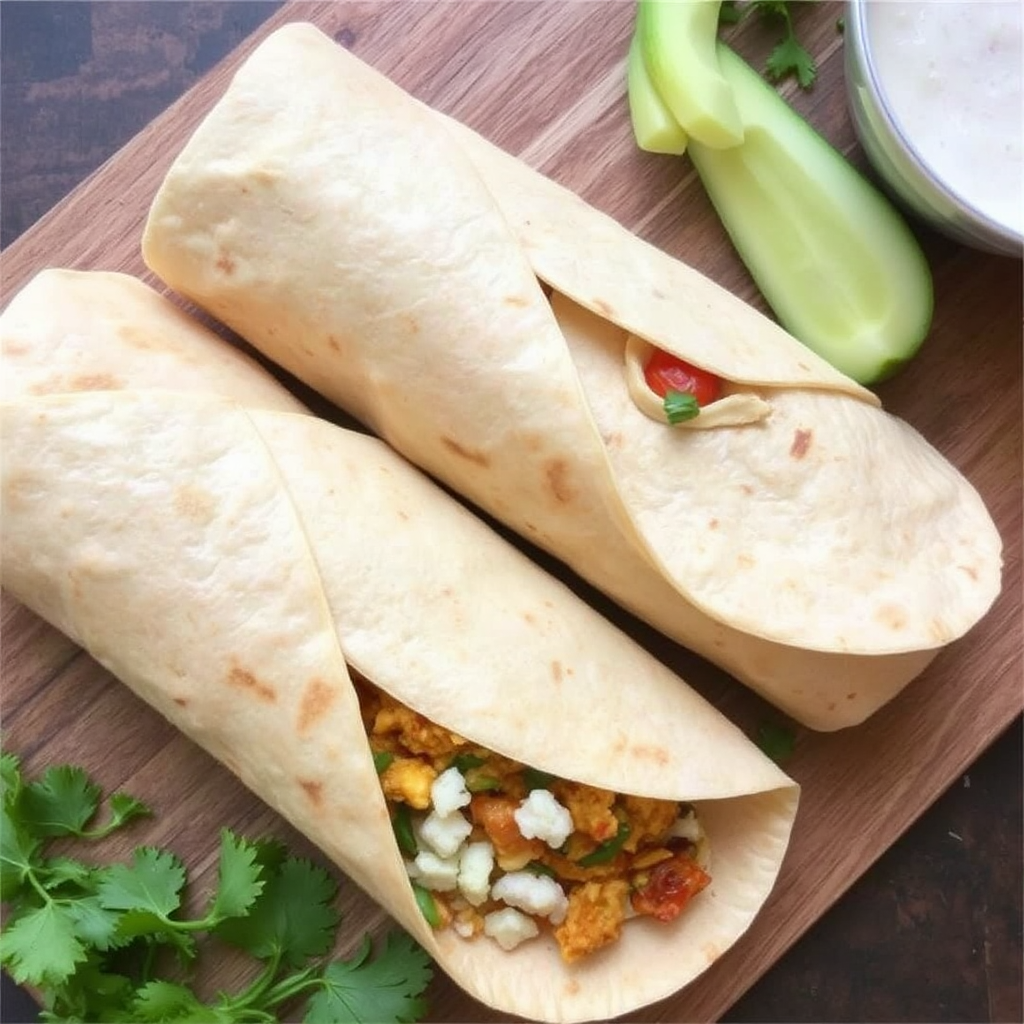 Spiced Chicken and Coconut Curry Wraps