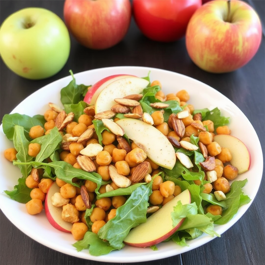 Spiced Chickpea and Apple Salad with Toasted Almonds